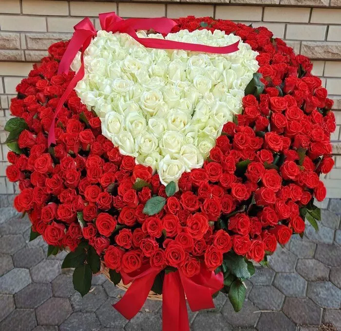 Корзина из 501 розы